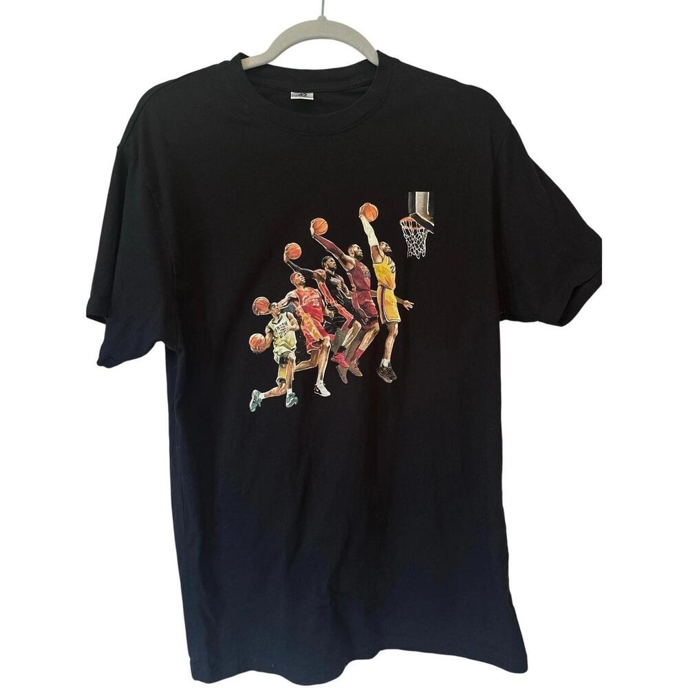 Lebron James Evolution T-Shirt Black   Basketball Graphic Tee 100 Cotton